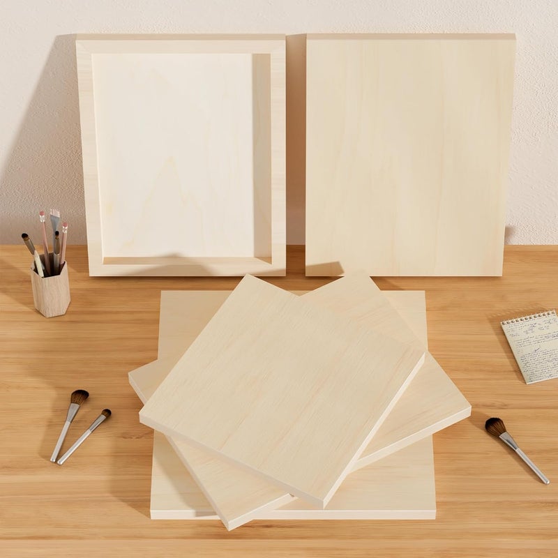HANSILK Wooden Art Panels for DIY Painting - Mother Gifts, Christmas Crafts & Home Décor | 16x16 Inch Canvas Wood Boards, Unfinished Wooden Canvas for Adults & Kids (3-Pack) - Image 3